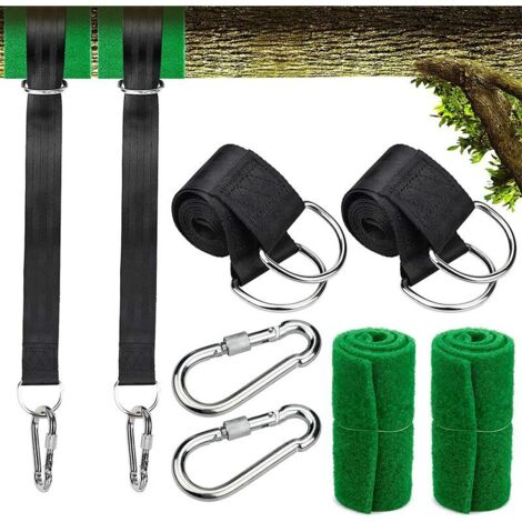 VURAHOME - Fixation pour Balançoire, Sangle Balancoire Suspendu Ultra Résistant avec D-Ring Charge Maximale 500kg pour Camping, Hamac et Balancoire de Jardin,