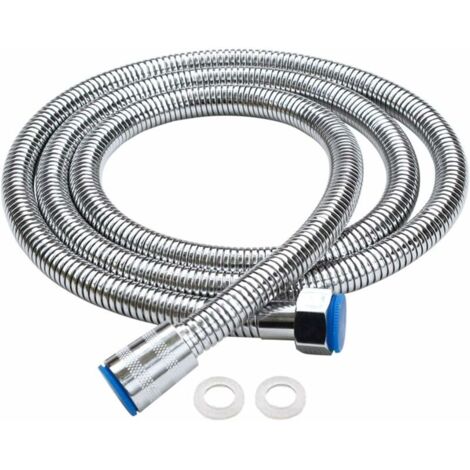 VURAHOME - Flexible de douche premium 2M en acier inoxydable, flexible de douche avec joints pour douchette, pommeau de douchette, chrome