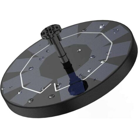 VURAHOME - Fontana solare da 2,5 W con pompa per laghetto e pannello solare, batteria integrata da 800 mAh, pompa per acquario galleggiante con 6 stili di getto per fontana.