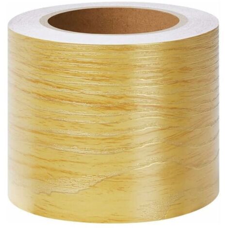 VURAHOME -Frises Autocollantes DéCoratives Bordure De Papier Peint Frise Murale Adhesive Pour Cuisine, Salle De Bains,Chambre DéCoration Murale Bois Doré 15cm X 500cm