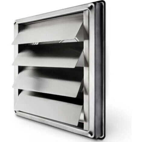 VURAHOME - Grille de ventilation inox 150mm – Clapet anti-retour à lamelles mobiles – Résistant aux intempéries – Dimensions 184x184mm