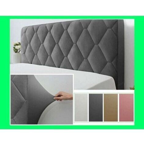 VURAHOME - Gris,200cm Housse de Tête de Lit, Couverture de Tête de Lit Protecteur Housse Décorative Chambre à Coucher épaissi Pack Souple Anti-poussière Couvertur Stretch Housse