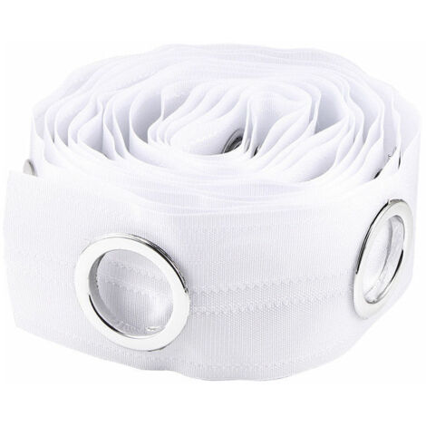 VURAHOME - Grommet Ruban Rideau À Oeillets Bande De Garniture des Rideaux Grommet Haut Ruban Pleat Crochet Rideau Accessoires, 5m   Blanc，