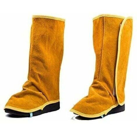 VURAHOME - Guêtres de soudage cuir, XU, Couvre-bottes et chaussures résistants couvre-pieds protection travail soudeur à chaleur l'abrasion, Protecteurs -