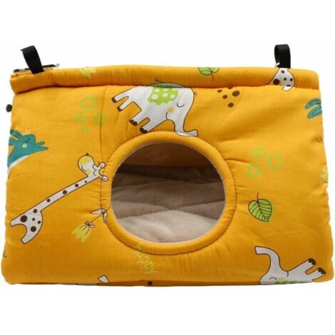 VURAHOME - Hamac Oiseau Hiver Chaud Nid - d'oiseau Maison cage de grotte suspendue Cabane Douillette Hamac en Peluche Douce Tente SCage À Oiseaux Perroquet Lit Chaud d'hiver Habitats pour Animaux (M, 