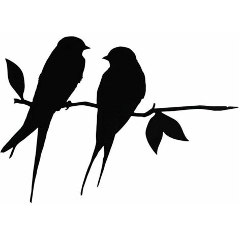 VURAHOME - Hirondelles de Grange métal Arbre Art métal Oiseau Jardin Acier Argent Oiseau Yard Art Metal Birds Ornements de Oiseaux Patio Yard Paysage (Black 1)