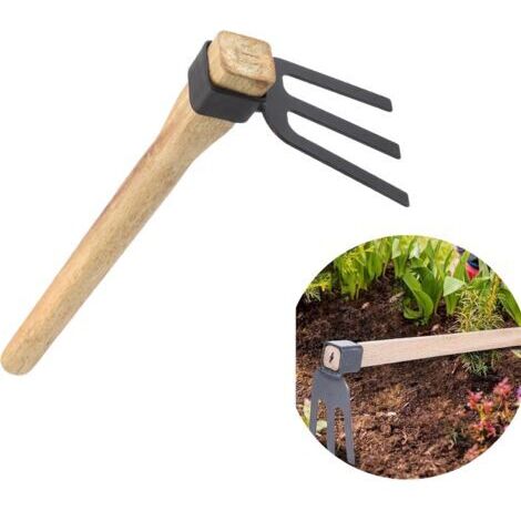 VURAHOME - Houe de jardinage, houe à pioche, houe à creuser le sol, outil de jardinage, outils de creusement du sol, jardinage, houe à creuser,houe à pioche, outil à bois, cultivateur de fleurs
