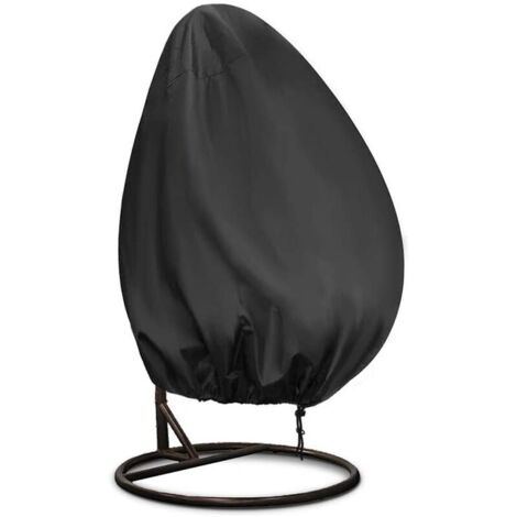 VURAHOME -Housse de Fauteuil Suspendu de Jardin, Couverture de Chaise Suspendue Imperméable Housse de Protection Résistance au Vent Anti-UV Antipoussière pour œufs Chaise Mobilier Extérieur,,noir,1 pi