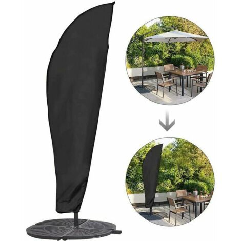 VURAHOME - Housse de protection pour parasol avec tige et parasol déporté 2 à 4 m Grand parasol Protection contre les intempéries, les UV, le vent Outdoor pour parasol déporté 280 x 30/81/46 cm