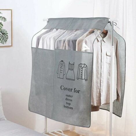 VURAHOME - Housse de protection pour portant à vêtements, housse et protection anti-poussière pour porte-vêtements, sac à vêtements longue protection anti-poussière contre l'humidité porte-manteau