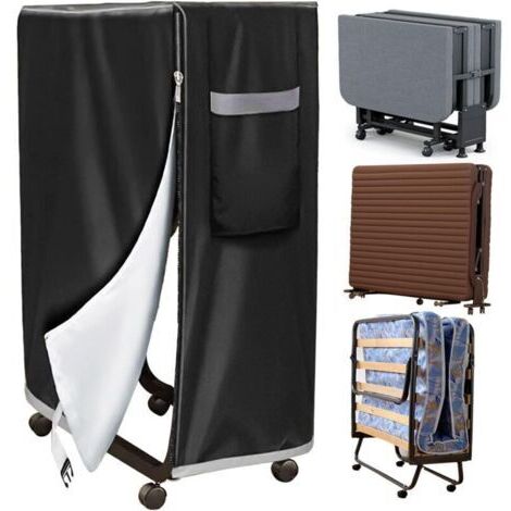 VURAHOME - Housse de rangement pour lit pliant 99 x 38 x 114 cm – Imperméable et respirante – Protection contre poussière et humidité – Poignées et fermeture éclair