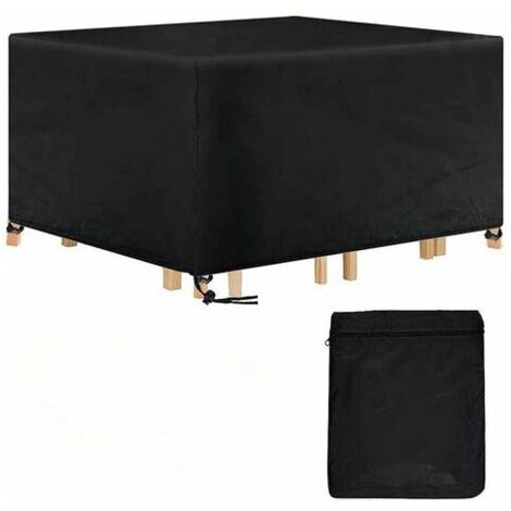 VURAHOME -Housse de Table Jardin Rectangulaire Housse Salon de Jardin Imperméable, 420D Anti-UV Housse de Protection Salon Bache Table Exterieur, 180x120x74cm