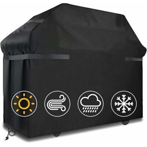VURAHOME - Housses de barbecue Housse de barbecue étanche Coupe-vent, indéchirable Housse de barbecue avec sangles et sac de rangement (145 x 61 x 117 cm)..