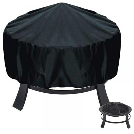 VURAHOME -Housses de Braséro 85cm Ronde, Couvre-Foyer Rond imperméable, Housse pour Foyer Housse pour brasero Extérieur étanche Housse pour Foyer(85 40cm)