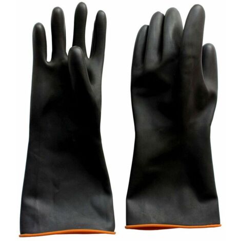 VURAHOME - Industrial Rubber Gloves, Heavy Duty Gants En Acids Et Alcalins De Longue Durée, Gants Chimie, 35Cm Gant'S De Protection Chimique