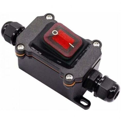 VURAHOME - Interrupteur bascule IP65 220V - Contrôle électricité - Extérieur/baignoire - DPST, 4 bornes, LED rouge - Électriciens et propriétaires