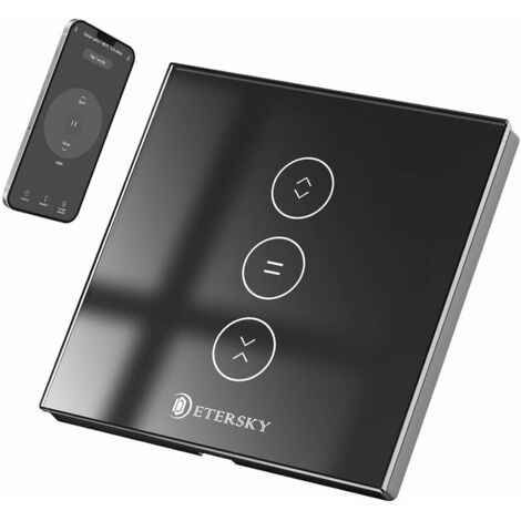 VURAHOME - Interrupteur Volet Roulant Connecté, Interrupteur Volet Roulant Wifi,Compatible Avec Alexa/Google Home, Interupteur Connecté Tactile Rétro Éclairage Peut Éteindre Led Timer App Contrôle,Noi