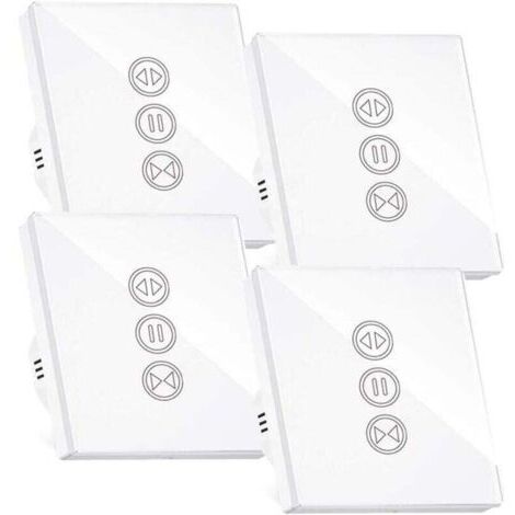 VURAHOME - Interrupteur Volet Roulant Connecté, XU, Wifi,Compatible Equipé de Alexa/Google Home, Interupteur Connecté Tactile Rétro Éclairage Éteindre Timer Contrôle,4PCS -