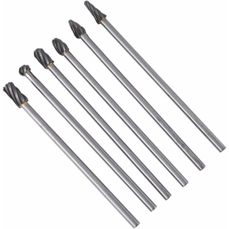 VURAHOME - Kit de Fraises Rotatives en Carbure de Tungstène Tige 6mm Tête 10mm Outil Perceuse Ponceuse Electrique 6pcs