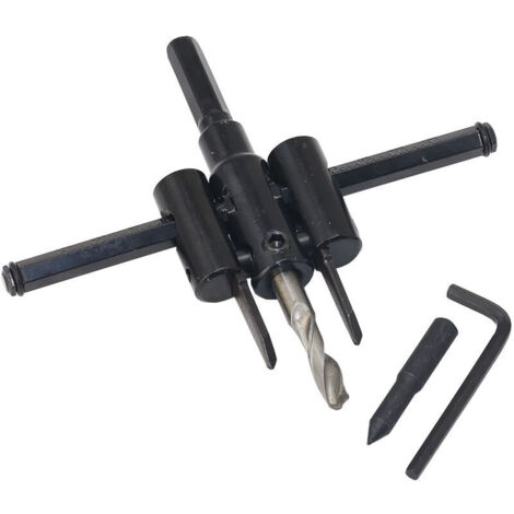 VURAHOME - Kit de scie circulaire réglable 30 mm-300 mm, foret pour cloison sèche pour scie à bois coupe ronde, outils de bricolage pour trous de travail du bois (30-300 mm)