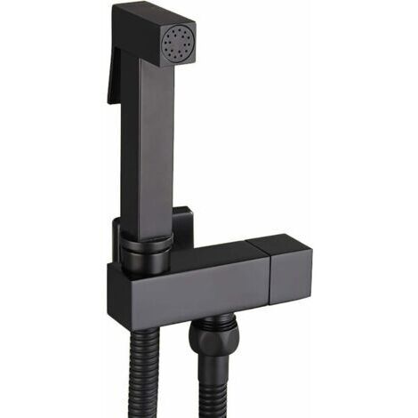 VURAHOME - Kit Douchette WC, Pulvérisateur de Bidet à Main en Laiton Noir, Bidet Pulvérisateur Mural Douchette WC Kit Complet pour Nettoyage Salle de Bain, Hygiène Personnelle, G1/2