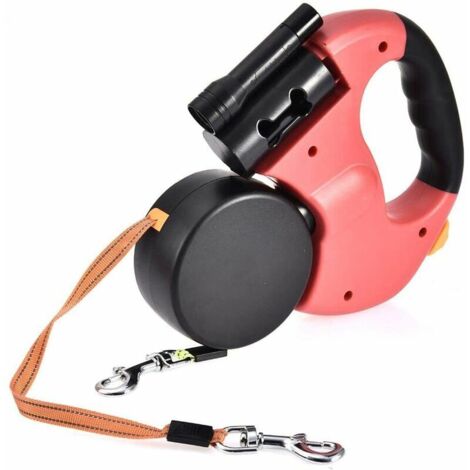 VURAHOME - Laisse Double pour Chien, Laisse Rétractable pour Chien Double Laisse pour Deux Chiens Laisse pour Chien 2 Chiens Double Laisse pour Chiens sans enchevêtrement Laisse pour Chien 2 Chiens