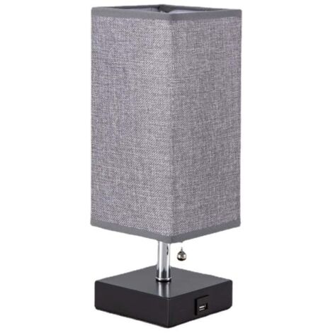 VURAHOME - Lampe Chevet de Nuit Abat-jour Chambre, Lampe de Table Moderne Carré, Base en Bois Naturel et Léger