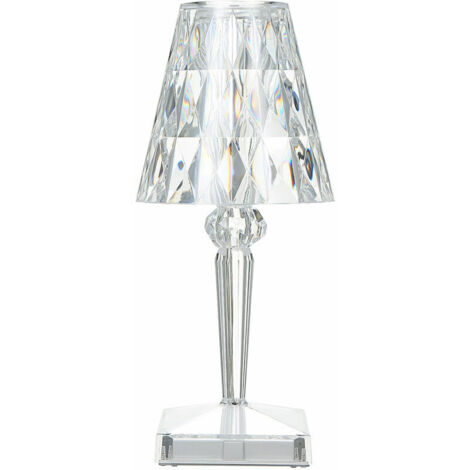 VURAHOME - Lampe De Table En Cristal De Diamant, Lampe De Chevet De Chambre En Cristal Rechargeable Par Usb, Temperature/Luminosite Reglables, Type Tactile De Batterie Au Lithium