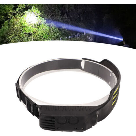 VURAHOME - Lampe frontale COB à faisceau large super lumineuse lampe frontale rechargeable légère avec capteur de mouvement pour la pêche en plein air,DUBUNS