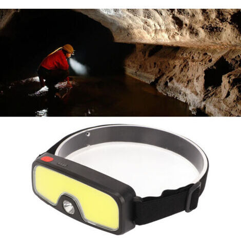 VURAHOME - Lampe frontale d'extérieur avec 5 modes d'éclairage, double source lumineuse, lampe frontale étanche pour la course à pied, la pêche, le camping,DUBUNS