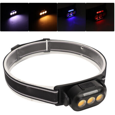 VURAHOME - Lampe Frontale LED USB Rechargeable 3 Vitesses Haute Luminosité Lampe Frontale Étanche pour Pêche de Nuit Course à Pied,DUBUNS