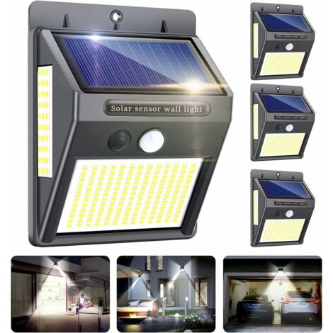 VURAHOME - Lampe Solaire Extérieure Innosinpo 4 pcs 216 LED 1000 Lumens Lumière Solaire Extérieure avec Détecteur de Mouvement Grand Angle 300º Éclairage Solaire Extérieur Étanche IP65 Murale pour Jar