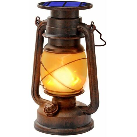 VURAHOME -Lanternes Solaires Extérieur Lanterne tempête LED De Lanterne avec Effet de Flammes Lampe-tempête Décorative à LED Design Rétro étanche Pour Jardin,Chemins,Paysage (1pack) [Classe énergétiqu