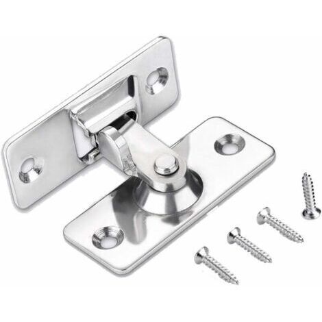 VURAHOME - Loquet de serrure de porte à 90 degrés, loquet de verrouillage à angle de sécurité en acier inoxydable pour porte coulissante/poussoir, nickel satiné,de