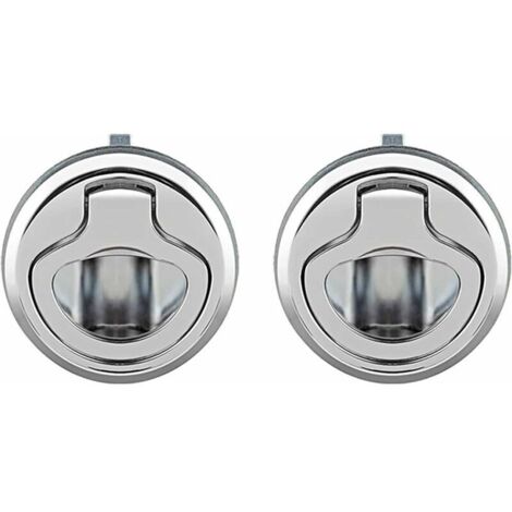 VURAHOME - Loquet et targette　2 Pcs Loquet de Trappe Affleurant en Alliage de Zinc, Porte Affleurante Tirer la Trappe Slam Loquet Verrouillage pour Bateau Camping Car, Argent