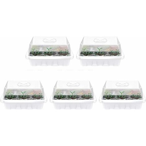 VURAHOME - Lot de 10 Bac à semis, Mini Serre pour semis, Plateaux de Culture avec Couvercle, Propagateur Jardin pour démarrage et Croissance semence, Germination Serre Durables - 120 cellules (Style C