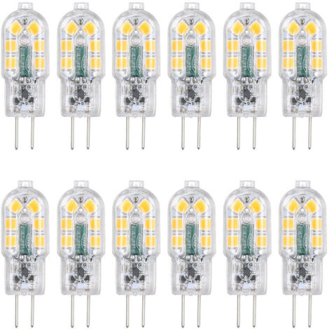 VURAHOME -Lot de 12 ampoules LED G4 AC/DC 12 V 3 W équivalentes à une lampe halogène 30 W Base à deux broches à économie d'énergie Angle de faisceau 360° 160 lm non dimmable sans scintillement (blanc 