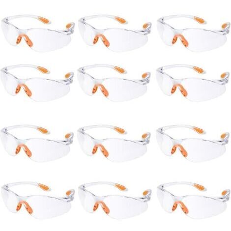 VURAHOME - Lot de 12 Lunette de Sécurité Lunettes de Protection Travail avec Lentilles Transparentes Anti-Buée Lunette Protection pour Jardin Laboratoire Chimie..