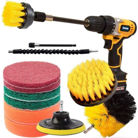 VURAHOME - Lot de 13 brosses de nettoyage pour perceuse électrique - Pour surfaces de salle de bain, carrelage de douche, joints, sol, surface de cuisine, brosse rotative avec 2 extensions