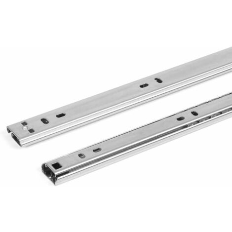 VURAHOME - Lot de 2 rails de tiroir à billes - Rainure de 27 mm - Tiroir de 350 mm - Système de rails avec extension partielle,