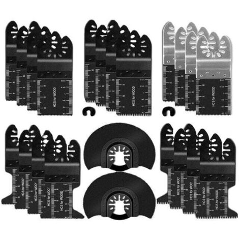 VURAHOME - Lot de 24 lames de scie oscillante pour bois, métal, plastique, lames d'outils oscillants compatibles avec DeWalt, Bosch, Milwaukee, Craftsman, Rockwell, Fein, Porter-Cable, Chicago, Ridgid