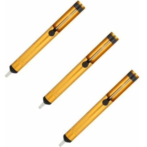 VURAHOME - Lot de 3 pistolets à aspiration manuels, pompe à dessouder, ventouse à souder, fer à souder, outil manuel (doré)