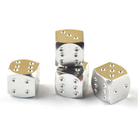 VURAHOME - Lot de 4 bouchons de valve de pneu en métal argent..