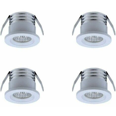 VURAHOME - Lot de 4 mini spots LED encastrables 3 W – Lumière chaude 3000K – Aluminium et verre – Diamètre 38mm – Pour éclairage intérieur