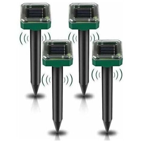 VURAHOME - Lot de 4 Répulsifs Solaires à Ultrasons, Répulsif Anti-Taupes Solaire Souris Repeller Exterieur pour Jardins Taupes Campagnols Gophers Serpents ou   Rongeurs,