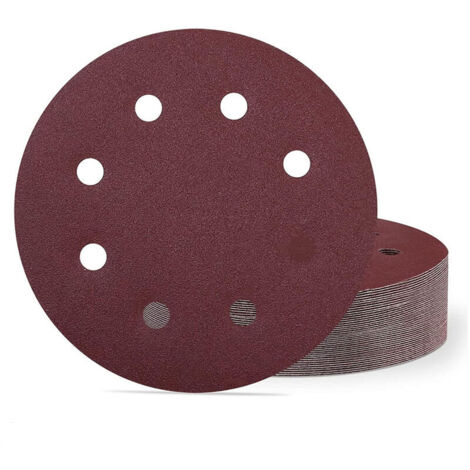 VURAHOME - Lot de 40 disques abrasifs 180 mm grain 240 - disques de 180 mm - 8 trous - Papier abrasif pour ponceuse murale