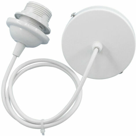 VURAHOME - Lot de 5 supports de suspension E27, accessoires de suspension E27, accessoires de suspension E27 avec cordon de 200 cm, pour bar, café, magasin de vêtements, maison, hôtel (blanc)