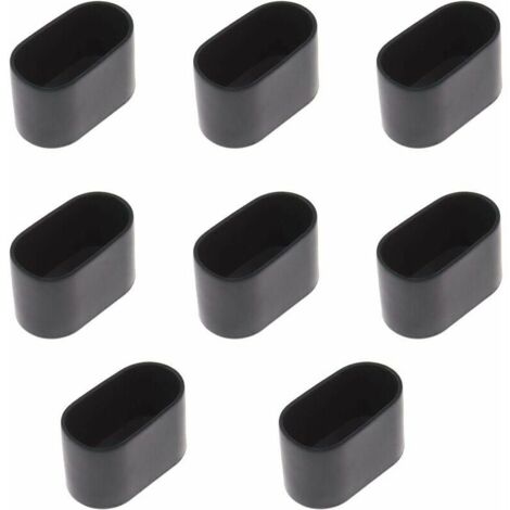 VURAHOME -Lot de 8 embouts ovales pour pieds de table ou de chaise - En caoutchouc souple - Anti-rayures - 40 x 20 mm - Noir, -Versailles