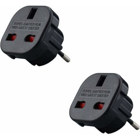 VURAHOME - Lot de X2 - Adaptateur Prise Anglaise vers France - Adaptateur Anglais Franais - Type G vers Type C - Compact et Léger - Protège des Surtensions