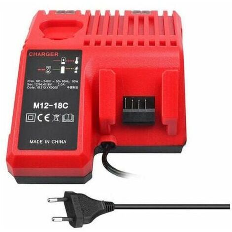 VURAHOME - M12-18C Li-Ion Chargeur De Batterie Pour Milwaukee 12 V 14.4V 18V C1418C 48-11-1815 / 1828/1840 M18 M14 M12 Batterie Au Lithium
